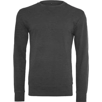 Pánská mikina Build Your Brand Lehká mikina Crew Barva: Charcoal (Heather), Velikost: M G_BY010
