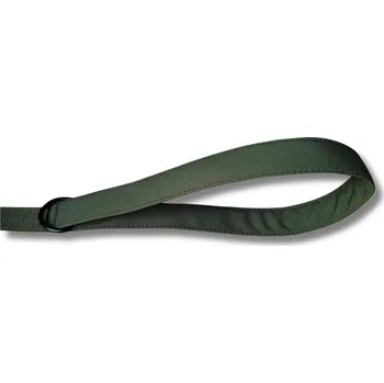 Vodítko pro psa Krátké popruhové vodítko pro střední plemena - SOFTSHELLOVÉ POUTKO NA RUKU - KHAKI, 20 mm, 1,5 m, Karabina 76 mm - pro psy do 20 kg - poniklovaná + 50,- Kč