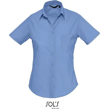 Pánské tričko SOL´S Popeline-Blouse Esčepice e Krátký rukáv Barva: Middle Blue, Velikost: 3XL G_L620