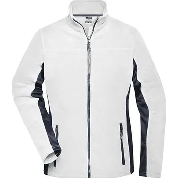 James&Nicholson Dámská fleecová bunda na pracovní oděvy -STRONG- Barva: white, Velikost: 3XL G_JN841