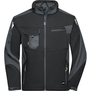 Pánská softshellová bunda James&Nicholson Softshellová bunda na pracovní oděvy -STRONG- Barva: black, Velikost: XL G_JN844