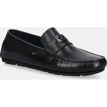 Dámská obuv Kožené mokasíny Tommy Hilfiger HARDWARE DRIVER SHOE FM0FM05838 černá 99X, EUR 44