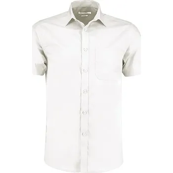 Pánská košile Kustom Kit Pánská popelínová košile na míru s krátkým rukávem Barva: white, Velikost: 41 (16) G_K141