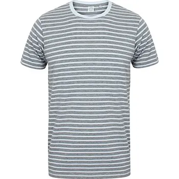 SF Men Unisex pruhované T Barva: heather grey, Velikost: XXS G_SFM202