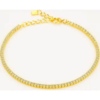 Náramek Stříbrný náramek se zirkony Lolit - Zlacení