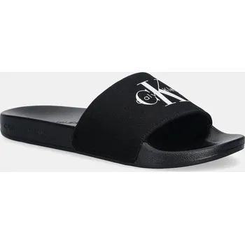 Dámské pantofle Pantofle Calvin Klein Jeans SLIDE MONOGRAM WN LOGO CK dámské, béžová barva, YW0YW01967 99X, EUR 40