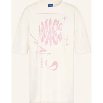 Dámské tričko Hugo Dámské Oversized Tričko, bílá / starorůžová, 34