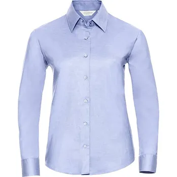 Russell Collection Dámská košile Oxford L/S Easy Care Barva: Oxford Blue, Velikost: 5XL G_Z932F