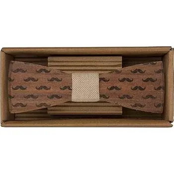 Motýlek Dřevěný motýlek - Knír 12,5 cm