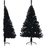 vidaXL 344695 Umělý poloviční vánoční stromek se stojanem černý 120 cm