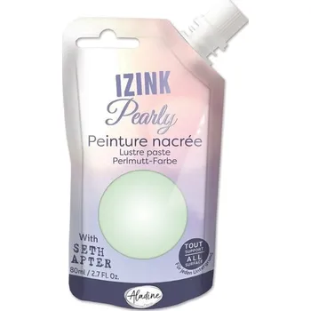 Výtvarná barva Aladine Izink Pearly Razítková poduška Pastel Green 80 ml 1 ks
