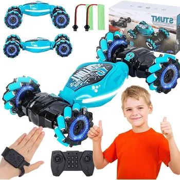 RC model auta Dálkově ovládané auto modré 4x4 se světelnými efekty