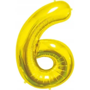 Balónek Fóliový balónek B&C ČÍSLICE 6 Zlatá 85 cm GODAN