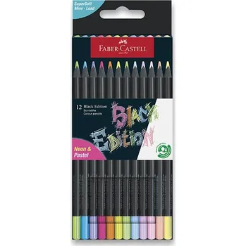 Pastelka Pastelky Faber-Castell Black Edition - neon, pastel, 12 barev