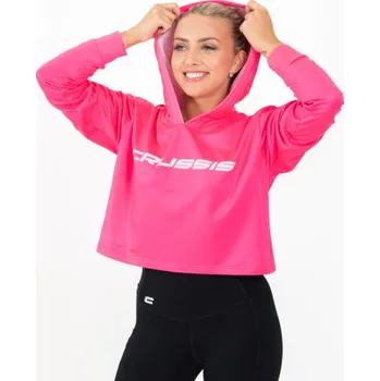 Dámská mikina Crop mikina CRUSSIS dámská krátká NEON PINK XL