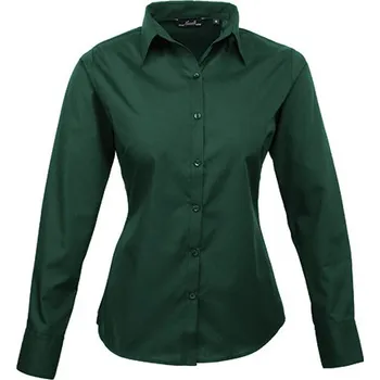 Dámská košile Premier Workwear Dámská popelínová halenka s dlouhým rukávem Barva: bottle green, Velikost: 36 (XS/8) G_PW300