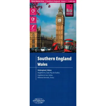 Southern England and Wales Map: 1:400,000 scale Mapa jižní Anglie a Walesu: Měřítko 1:400 000 Praca zbiorowa