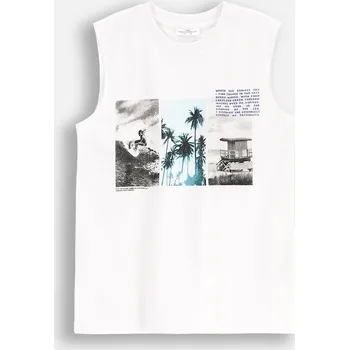 Chlapecké tričko Chlapecké tričko bílé s krátkým rukávem, velikost 104 Coccodrillo WC5