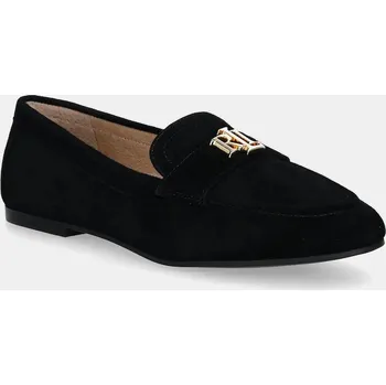 Dámské mokasíny Semišové mokasíny Lauren Ralph Lauren Averi III dámské, černá barva, na plochém podpatku, 802946809005 802946809005.001 99X, EUR 39