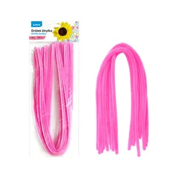 Drátek žinylka 500 x 8mm 10ks - růžový LUMA