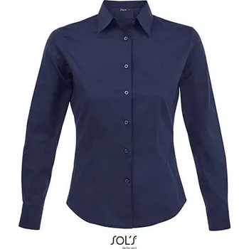 Dámská košile SOL´S Dámská strečová košile s dlouhým rukávem Eden Barva: Dark Blue, Velikost: 3XL G_L634
