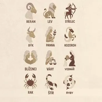 Osuška Vyšívaný froté ručník se znamením zvěrokruhu 50x100cm smetanová