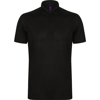 Pánské tričko Henbury Pánská strečová polokošile Slim Fit + prodyšná úprava Barva: black, Velikost: XL G_W460