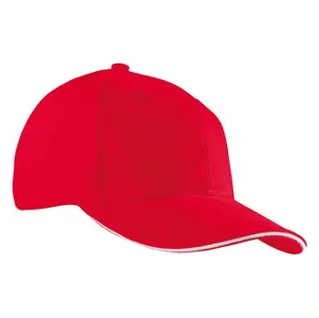 Čepice myrtle beach 6panelový sendvičový uzávěr Barva: red, Velikost: One Size G_MB024