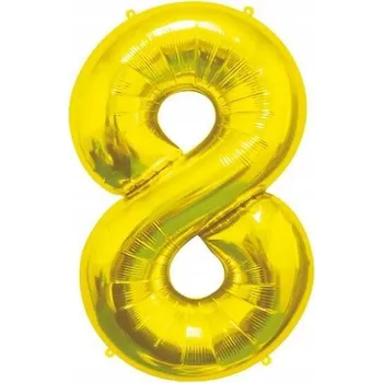 Balónek Fóliový balónek B&C ČÍSLICE 8 zlatý 85cm GODAN