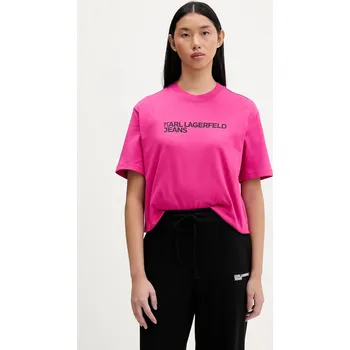 Pánské oblečení Bavlněné tričko Karl Lagerfeld Jeans A1W17005 růžová 42X, vel. M