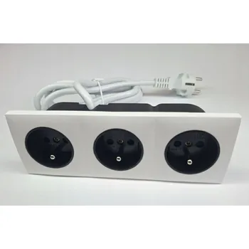 Elektrická zásuvka Zásuvka trojitá zapuštěná výsuvná 3x230V modul do nábytku bílá ALTORI