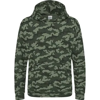 Chlapecká mikina Just Hoods Dětská mikina s kapucí Camo Barva: Green Camo, Velikost: 7/8 (M) G_JH014J