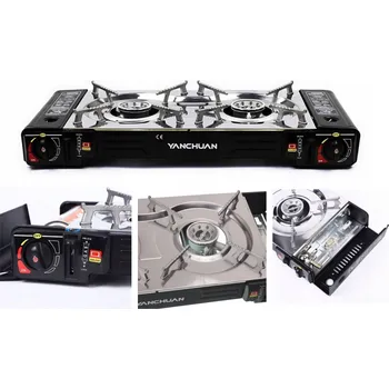 Outdoor vaření Plynový Vařič Turistický na Kartuše Nebo Bombu do 3 kg Dva Hořáky KG