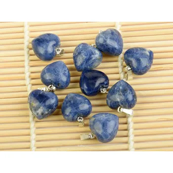 Přívěsek Sodalit přívěsek srdce 15mm Ag 925/1000