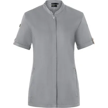 Gastro oděv Karlowsky Dámská bunda Chefs Green-Generation s krátkým rukávem Barva: Platinum Grey (ca. Pantone 4283C), Velikost: 44 G_KY135