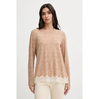 Pánská móda Pyžamové tričko s dlouhým rukávem United Colors of Benetton 32V93M07V hnědá 88X, vel. M