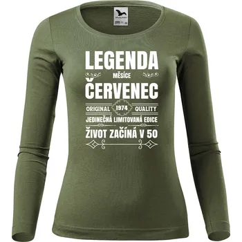 DOBRÝ TRIKO Dámské bavlněné triko Zrození legendy měsíce Velikost: XL, Barva: Khaki