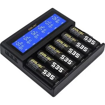 Multifunkční nabíječka baterií - Golisi S6 (6 slotů)