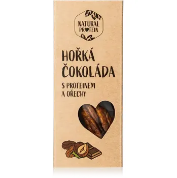 Čokoláda NaturalProtein Hořká čokoláda s proteinem a ořechy (35g)