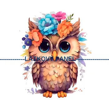 Látkový panel - Sovička - PT-59 Velikost: 20x20cm, Materiál: Bavlna