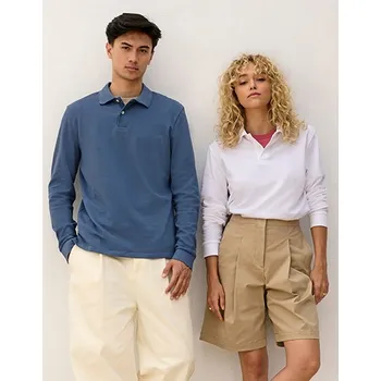 Pánská košile SOL´S Polokošile unisex Pacific s dlouhým rukávem Barva: black, Velikost: XXL G_L04441