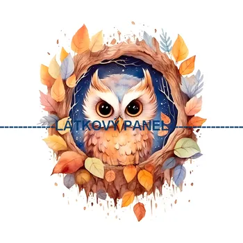 Látkový panel - Sovička - PT-54 Velikost: 40x40cm, Materiál: Bavlna