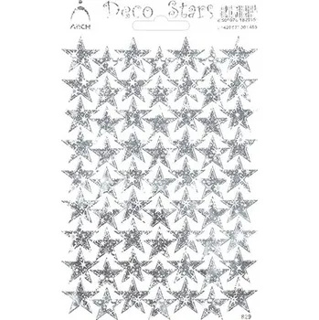 samolepka Samolepky hvězdy stříbrné holografické 829-SG