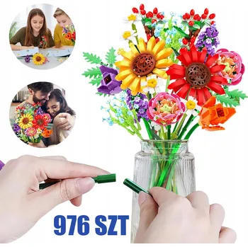 ostatní stavebnice STAVEBNICE KVĚTINY KYTICE 976 DÍLŮ STAVEBNIC, STAVEBNÍ KOSTKY