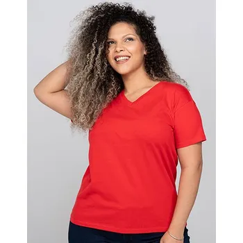 JHK Dámské tričko Curves s výstřihem do V Barva: Šedá, Velikost: XL G_JHK604