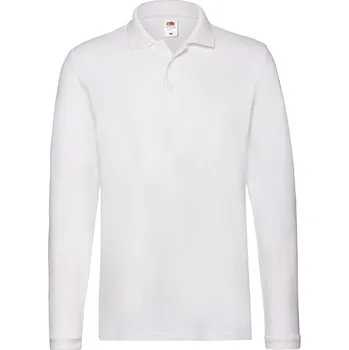 Pánské tričko Fruit of the Loom Prémiové polo s dlouhým rukávem Barva: white, Velikost: XXL G_F541N