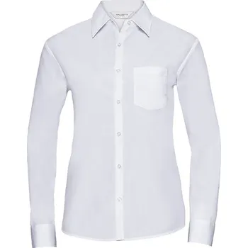 Dámská košile Russell Collection Dámská popelínová košile L/S Poly-Cotton Easy Care Barva: white, Velikost: M G_Z934F