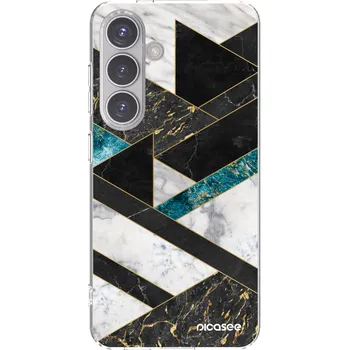 Pouzdro na mobilní telefon Picasee silikonový průhledný obal pro Samsung Galaxy S24 S921B 5G - Dark geometry