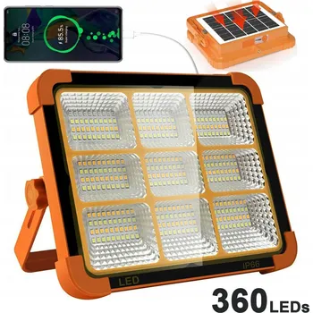 Powerbanka 3500W 360LED VÝKONNÝ PŘENOSNÝ HALOGEN VELKÁ PRACOVNÍ LAMPA SOLÁRNÍ POWERBANKA