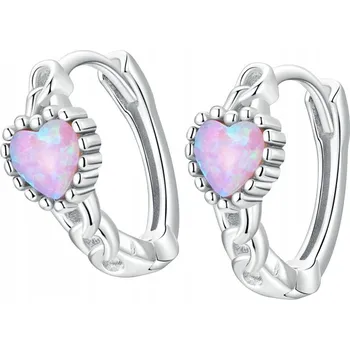 Náušnice Stříbrné Náušnice Náušnice Kruhy Srdce S925